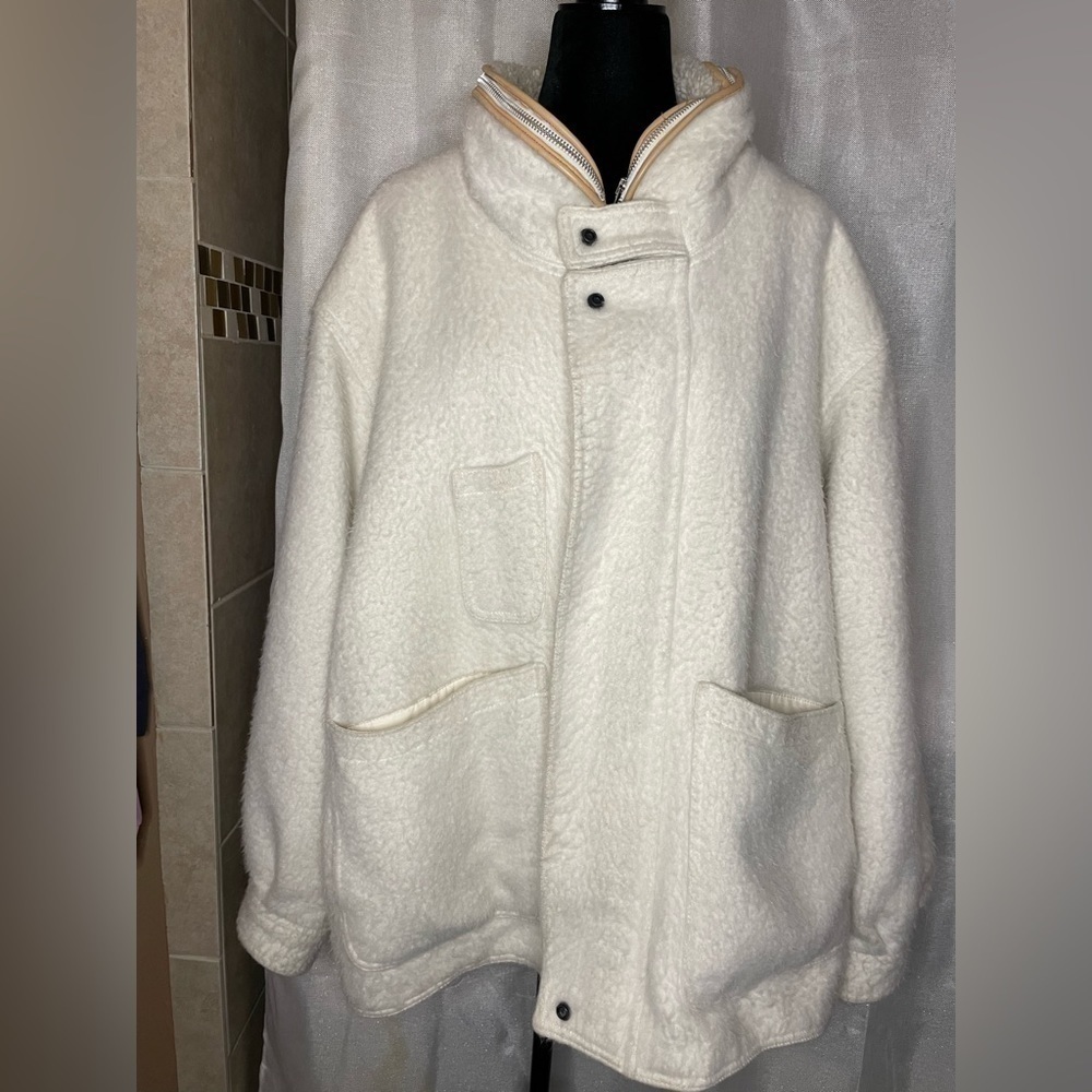 VINTAGE Union Bay wool oversized coat cream XL​​​​​​​​​​​​​​​​​​​​​​​​​​​​​